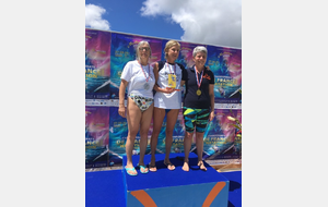 Podium du 100m dos dames